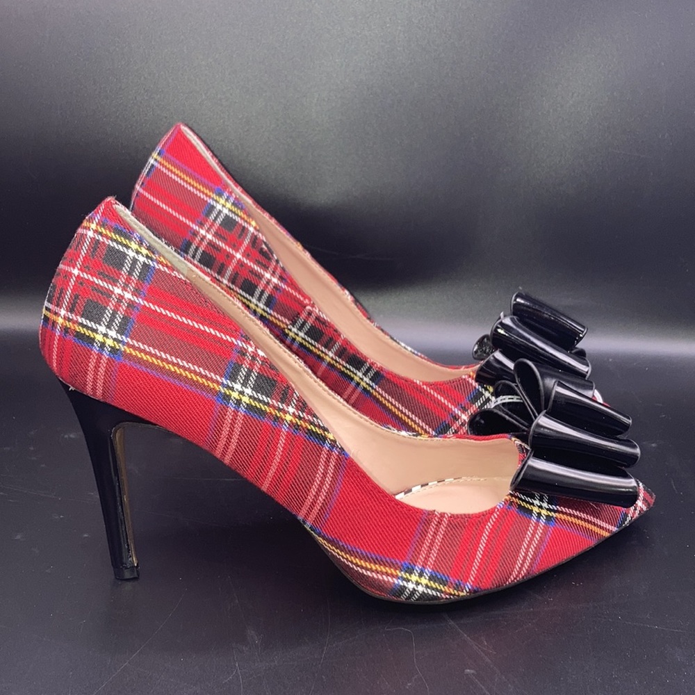 Betsey Johnson Plaid Bow pump - Picture 3 of 5